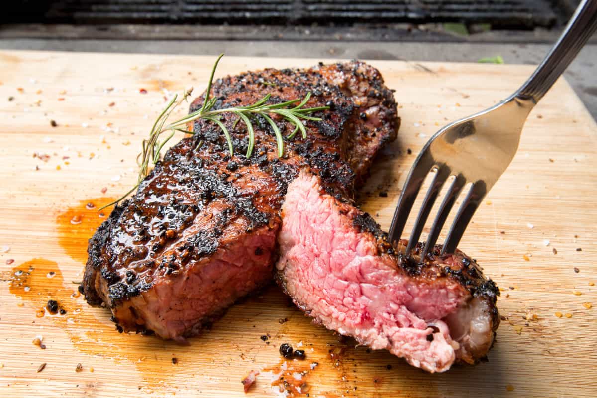 Fillet steak cooked medium for a good source of protein